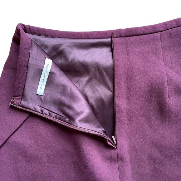 CAMILLA AND MARC Sz10 Plum asymmetrical fitted highwaised midi pencil skirt 🥇 - Picture 10 of 13